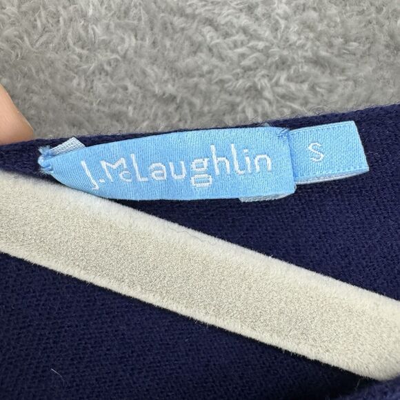 J McLaughlin Top Women S Blue Knit Lightweight Cashmere Blend V-Neck 3/4 Sleeve - Picture 2 of 13